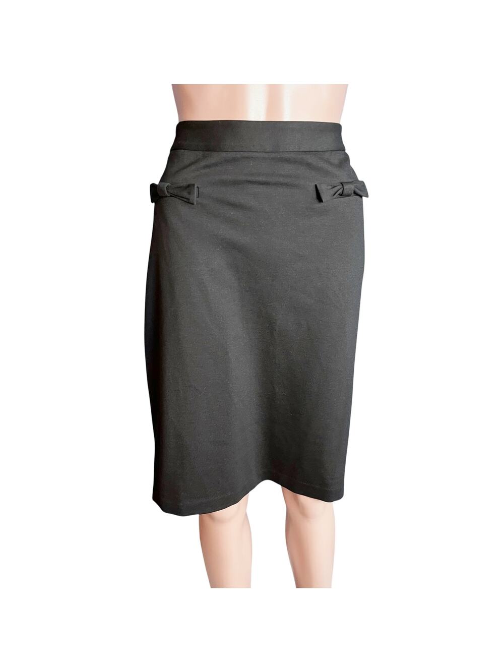 Talbots Navy Blue Pencil Skirt 10 New Without Tag Hip Bows Career Quiet Luxury